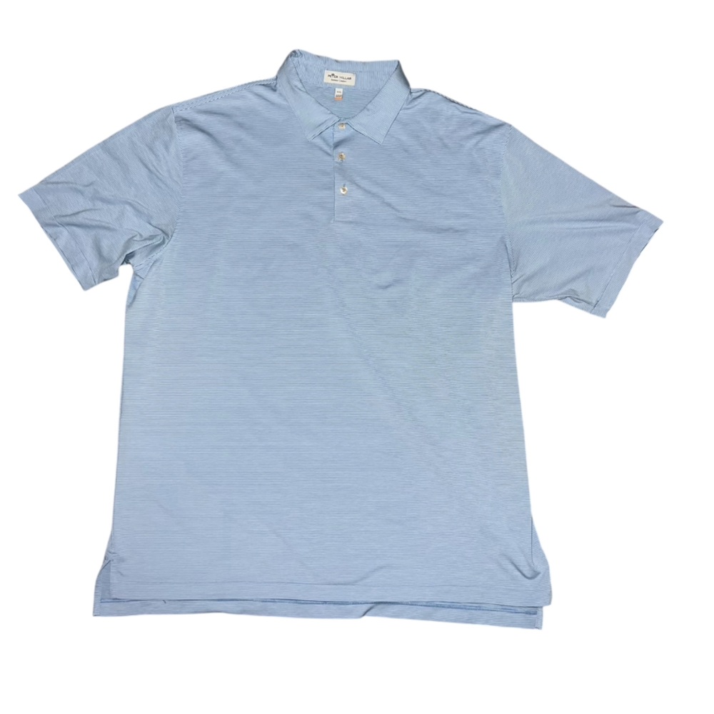 Peter Millar blue striped golf polo short sleeve XXL